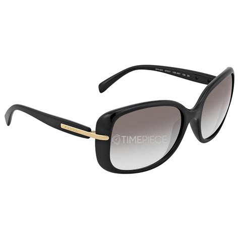 prada pr 08os 1ab0a7 black|Prada 57mm Black Plastic Rectangular Sunglasses PR 08OS .